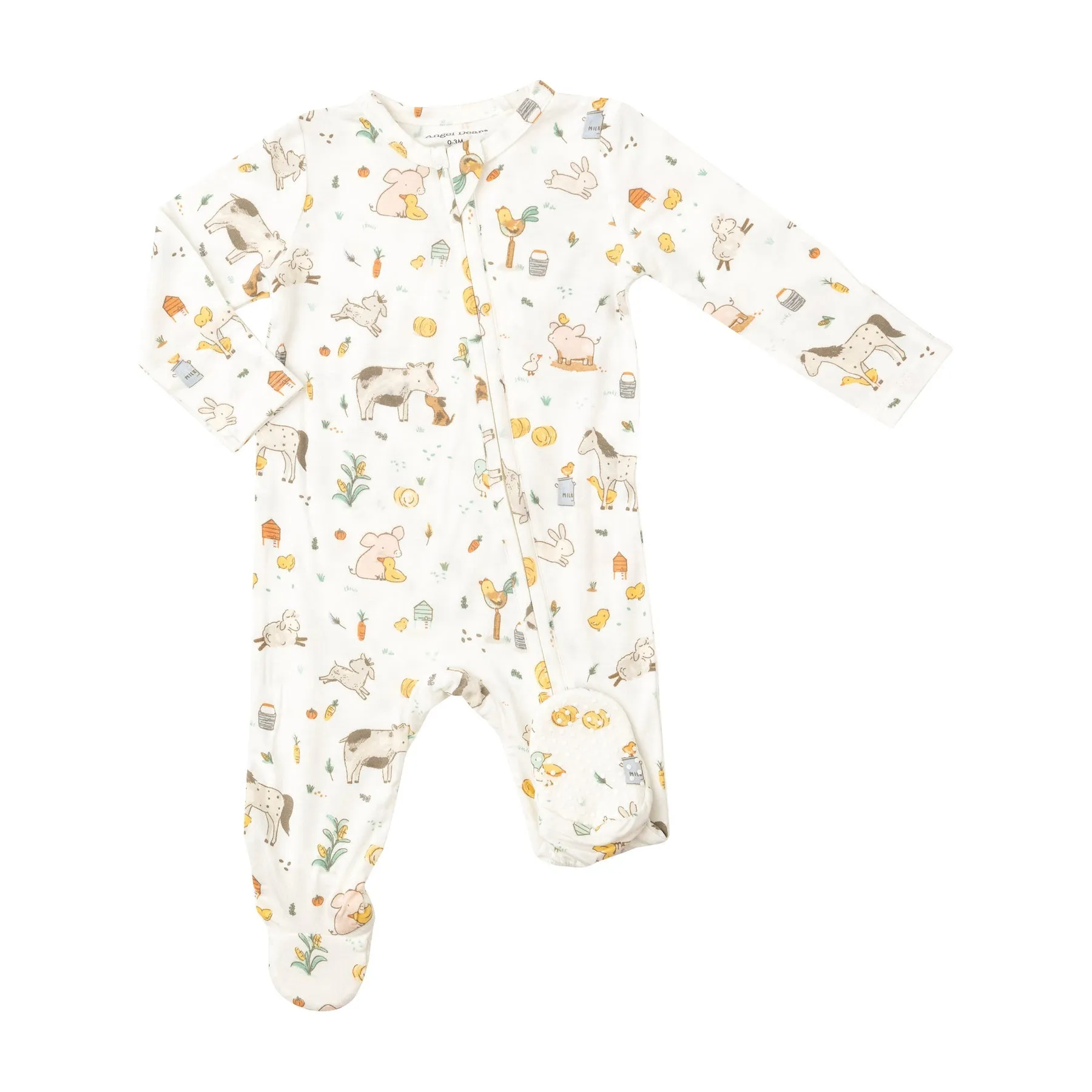 2-Way Zipper Footie - Farm Babies by Angel Dear