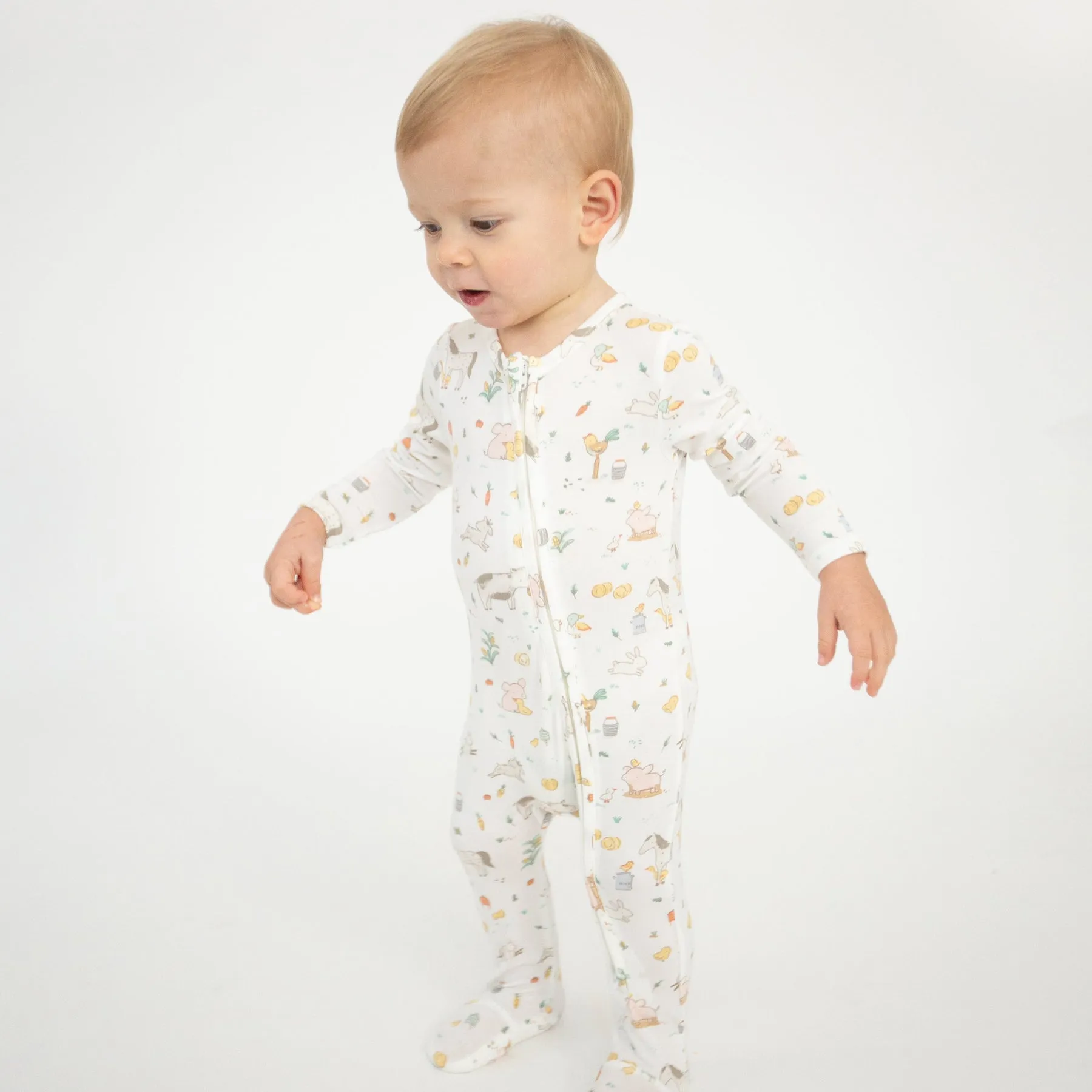 2-Way Zipper Footie - Farm Babies by Angel Dear