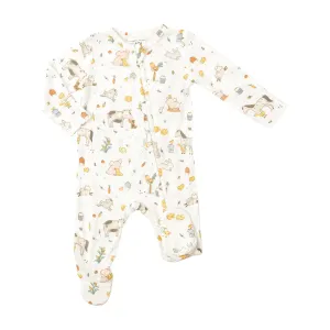 2-Way Zipper Footie - Farm Babies by Angel Dear