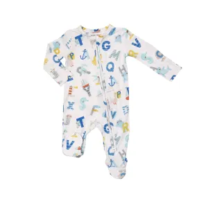 2-Way Zipper Footie in Nautical ABC by Angel Dear