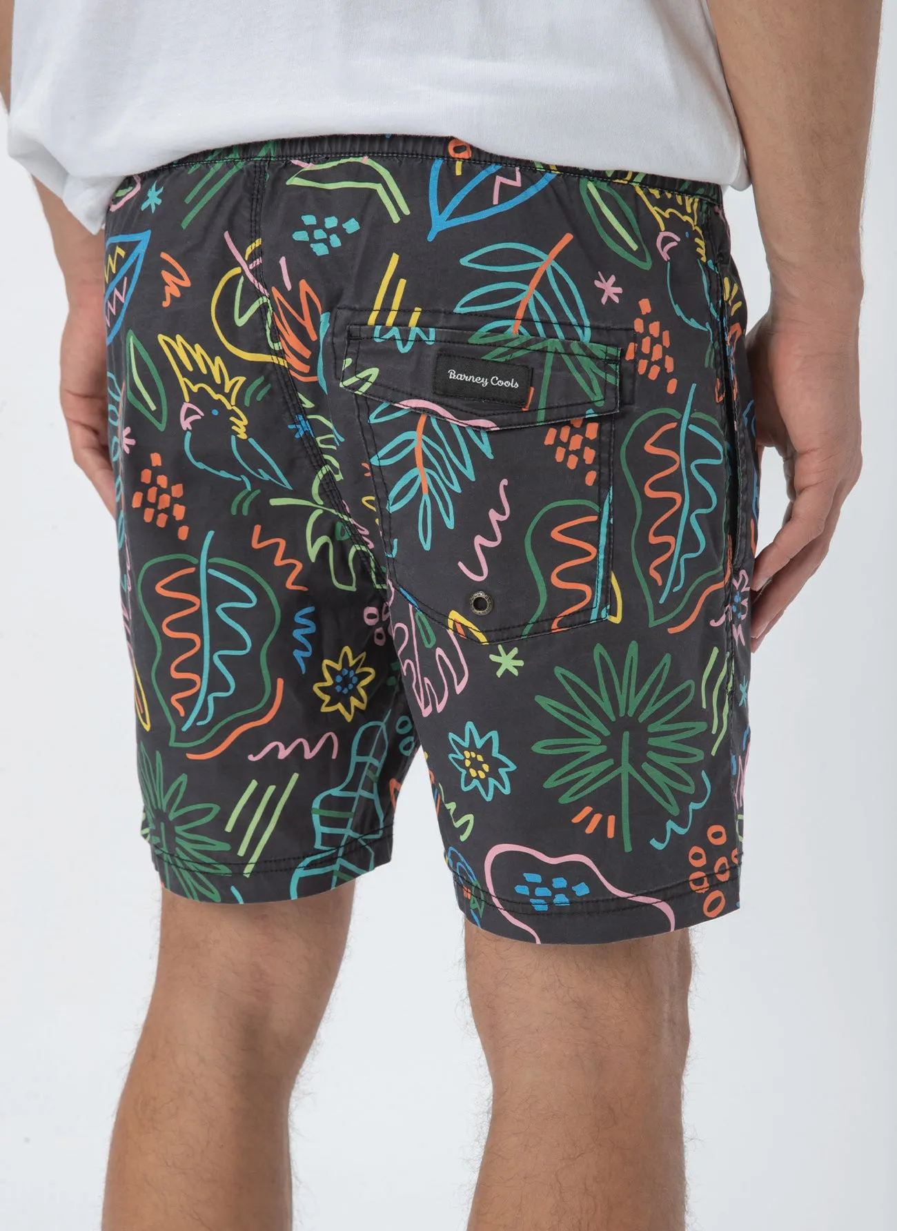 Amphibious 17" Swim Short Black Tropics