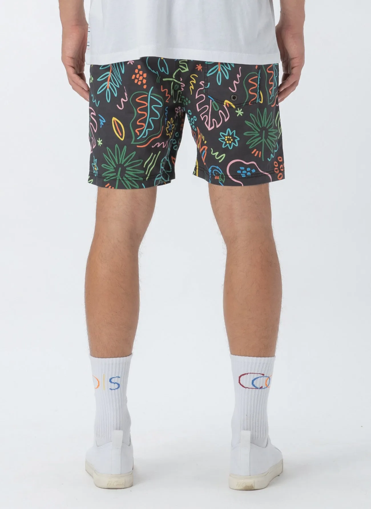 Amphibious 17" Swim Short Black Tropics