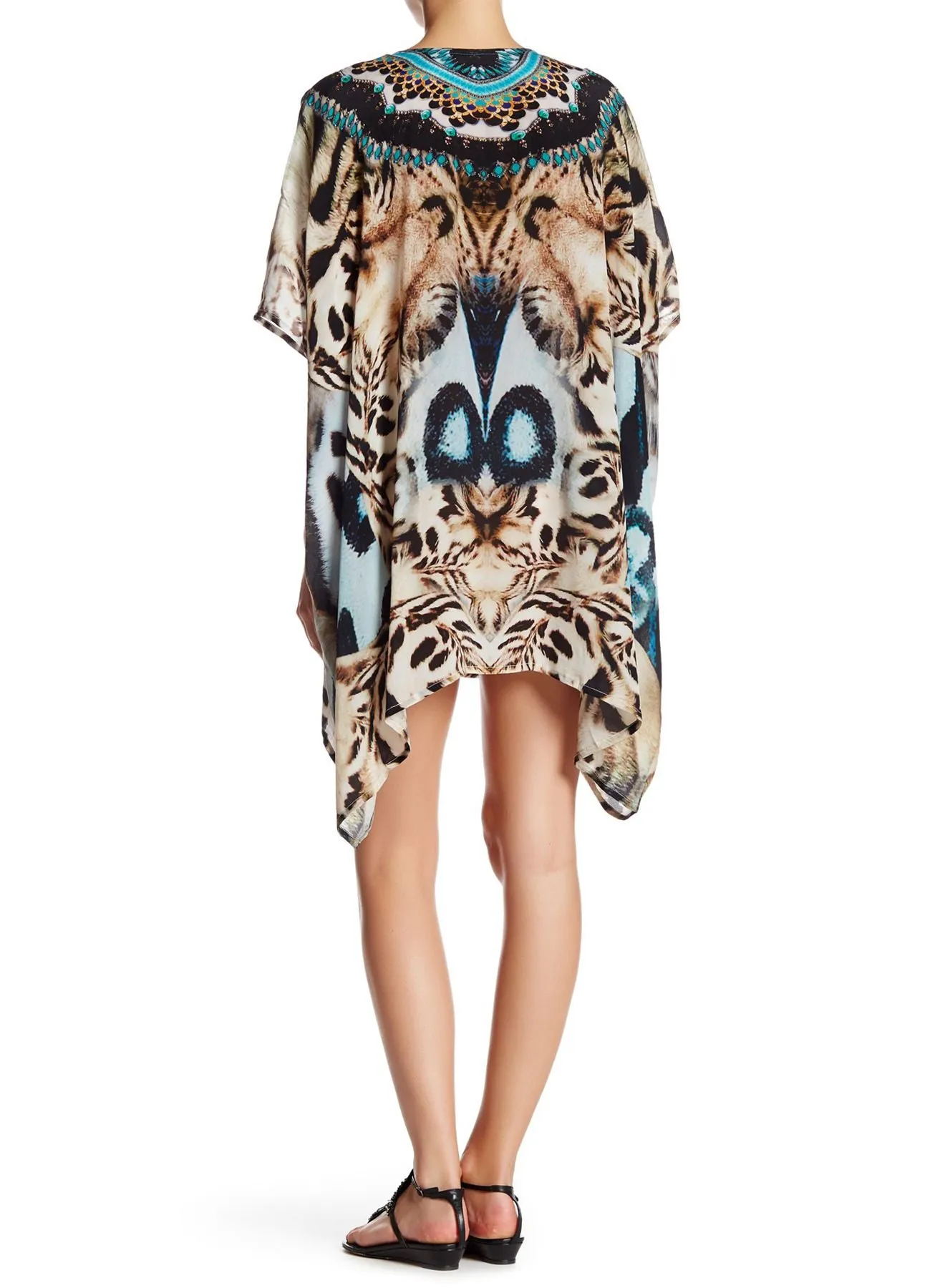 Animal Print Short Kaftan Top