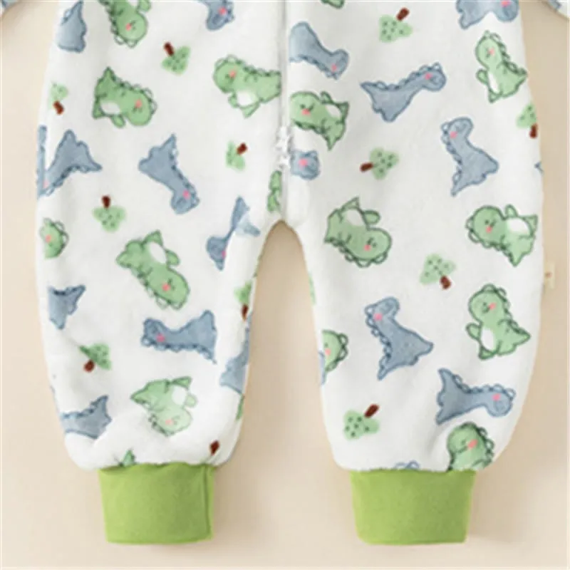 Baby Dino Fleece Pajamas Romper