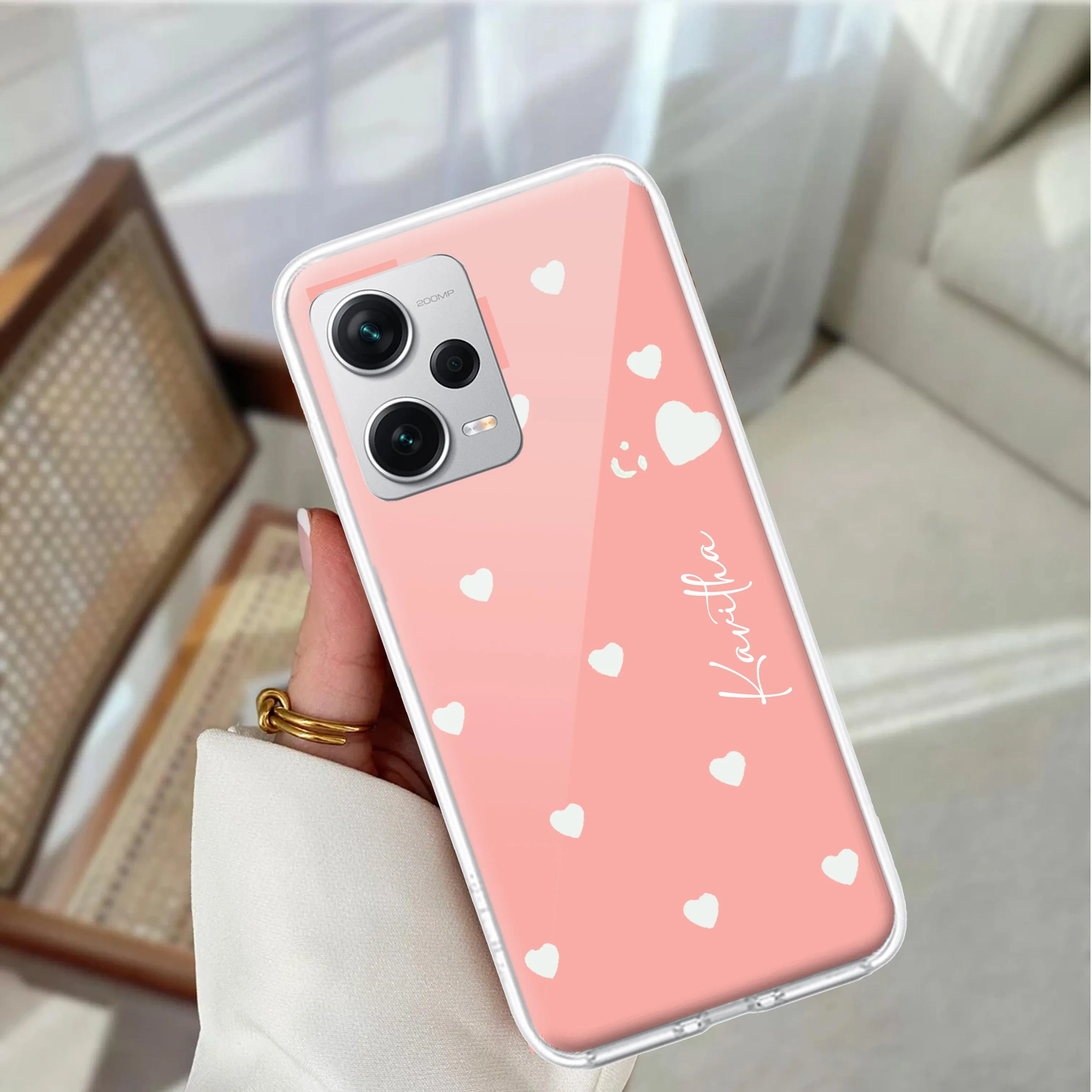 Be Loved Customize Transparent Silicon Case Peach For Redmi/Xiaomi