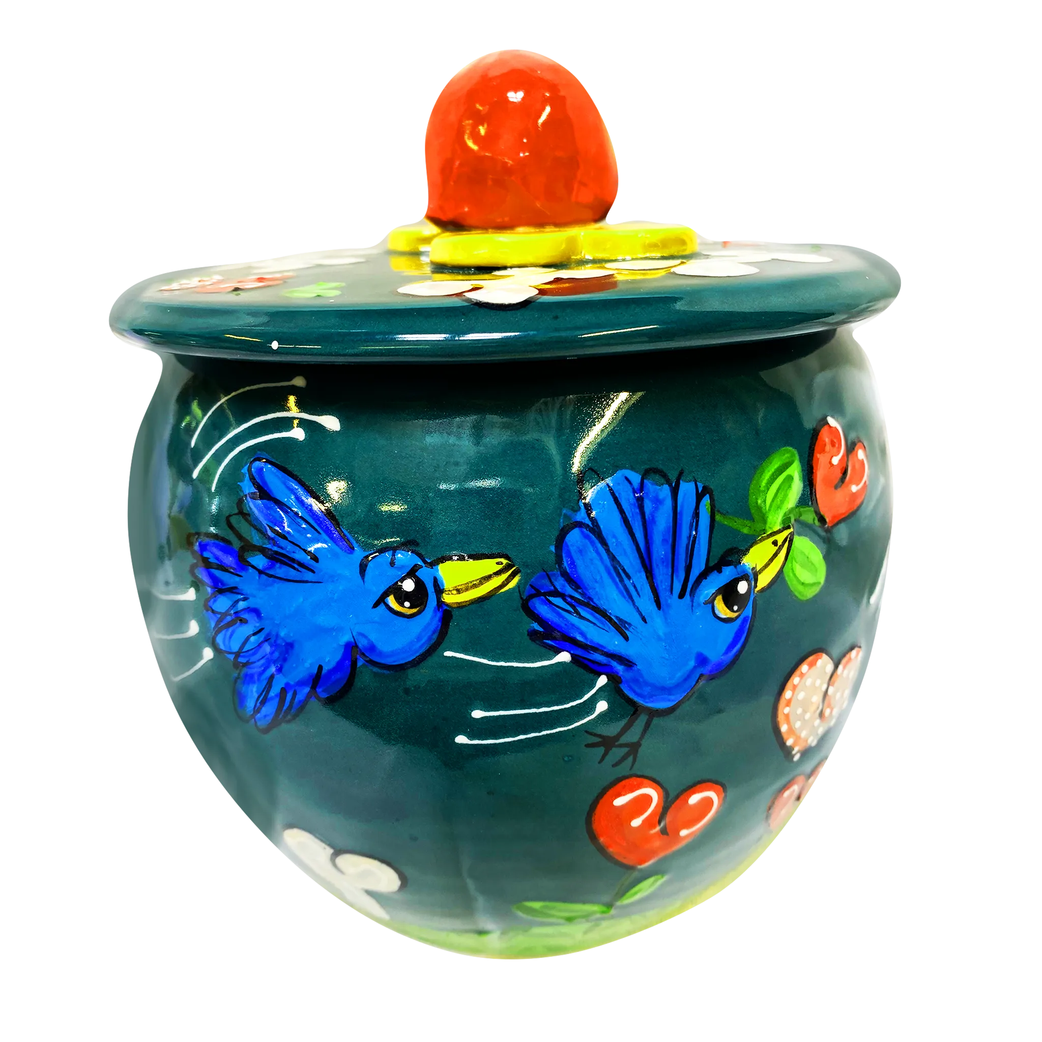 Beagle in Garden of Hearts Treat Jar