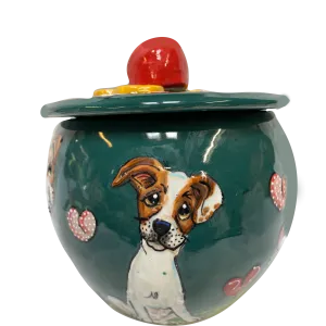 Beagle in Garden of Hearts Treat Jar