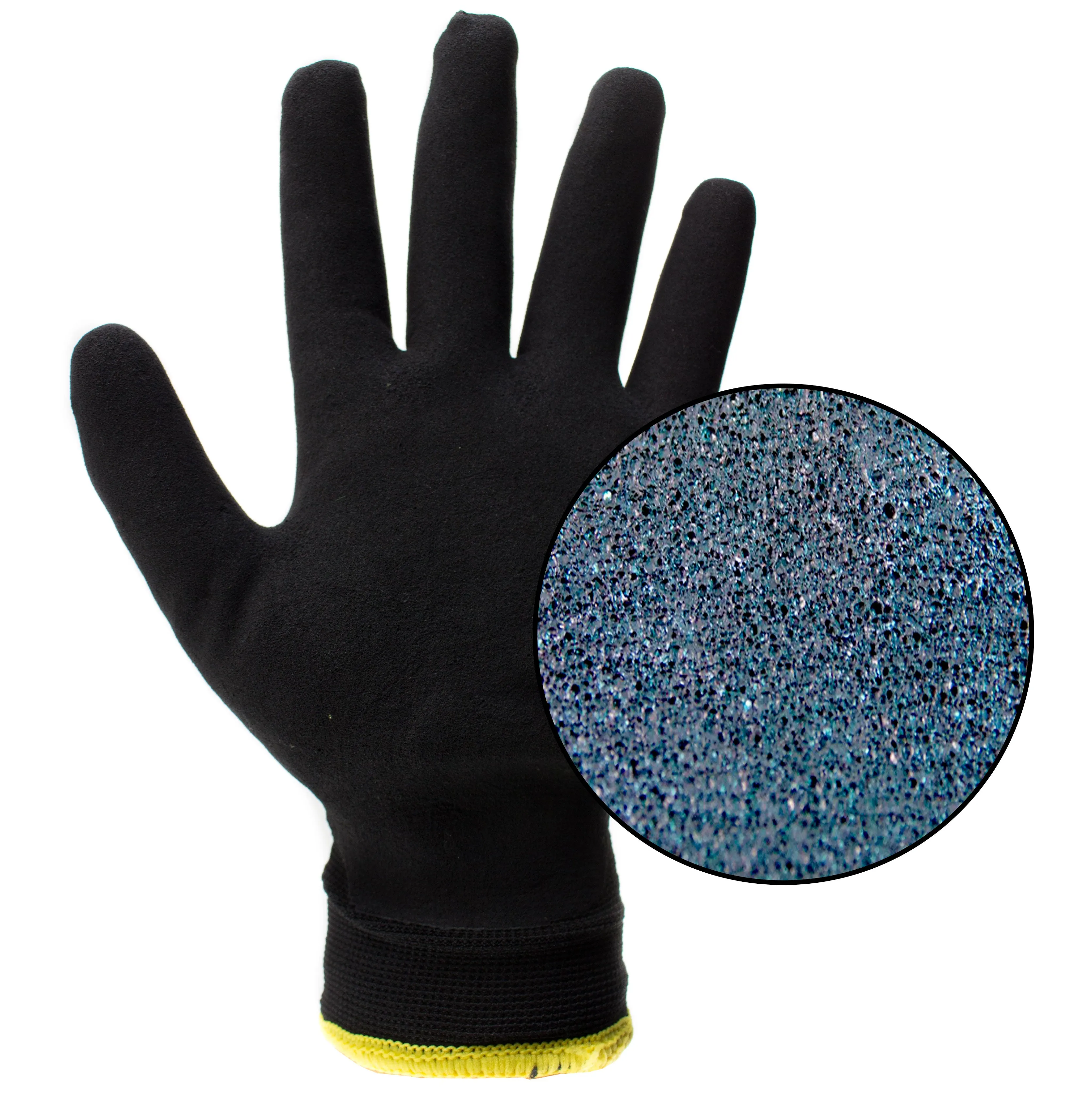 Better Grip Safety Winter Insulated Double Lining Rubber 3/4 Coated Work Gloves, 3 Pairs/ Pack - BGWANS3/4-BK