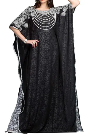 Black and White color Kaftan-Georgette Kaftan