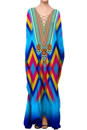 Blue Womens Caftans Resort Outfits