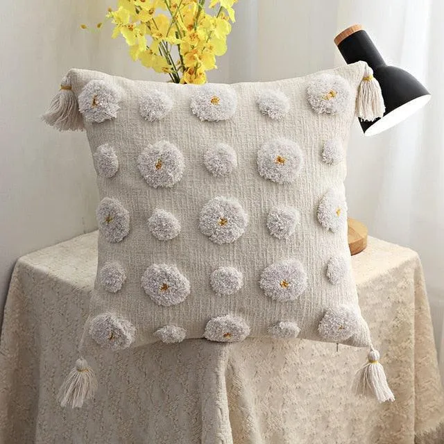 Bohemian Bliss: Tassel-Embellished Moroccan Cushion Cover