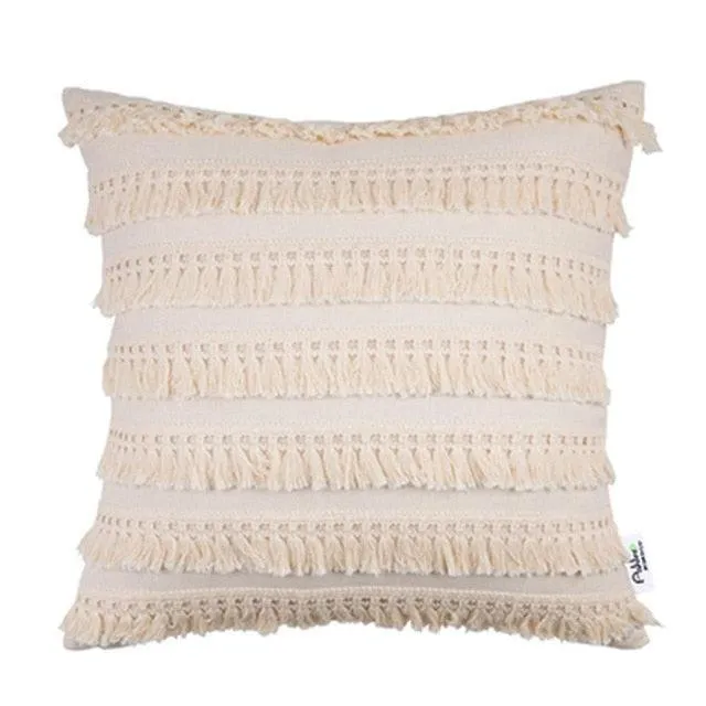 Bohemian Bliss: Tassel-Embellished Moroccan Cushion Cover