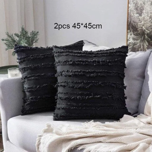 Bohemian Bliss: Tassel-Embellished Moroccan Cushion Cover