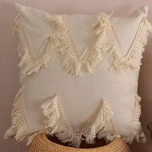 Bohemian Bliss: Tassel-Embellished Moroccan Cushion Cover