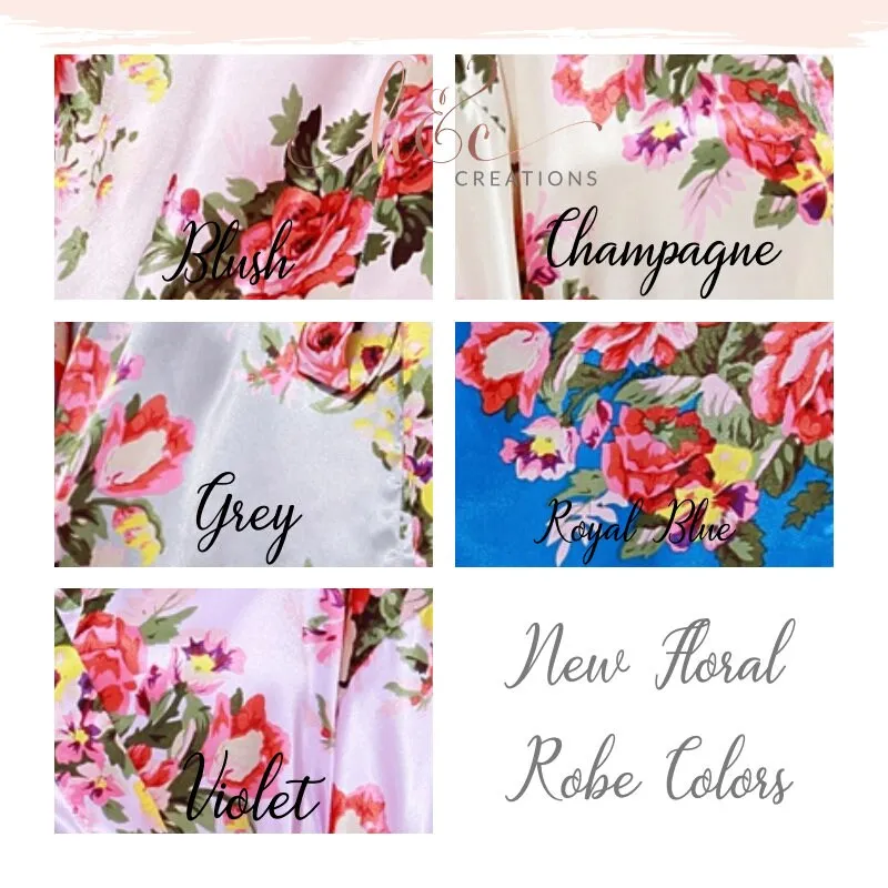 Bridesmaid Floral Robes/ Bridal robes/ Personalized Robes/ Bridesmaid Gifts/ Bridal Party Robes/ Floral Bridesmaid Robe