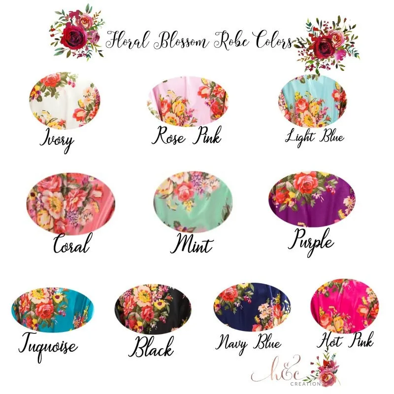 Bridesmaid Floral Robes/ Bridal robes/ Personalized Robes/ Bridesmaid Gifts/ Bridal Party Robes/ Floral Bridesmaid Robe