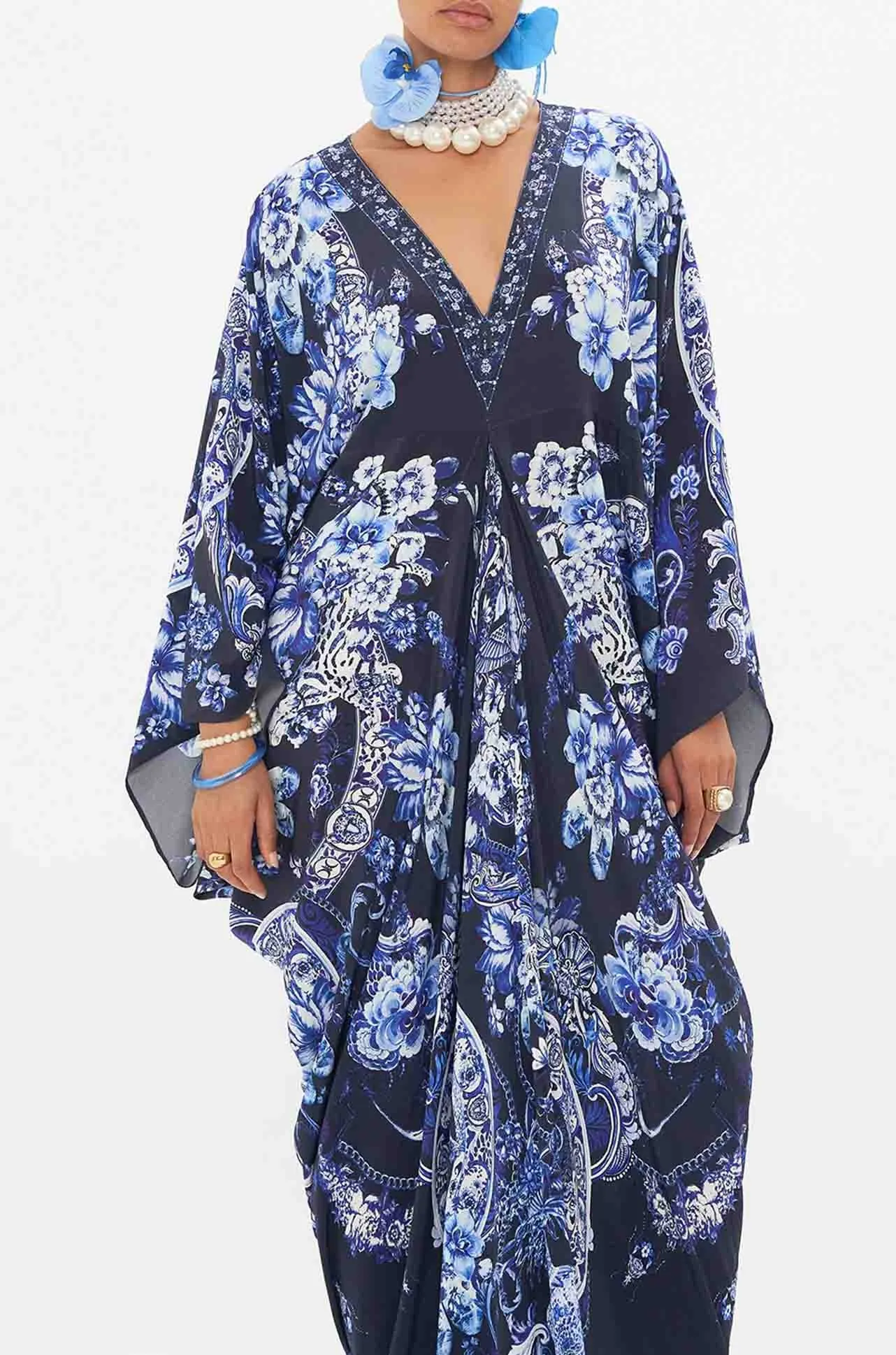 Camilla - Delft Dynasty T Shape Long Kaftan