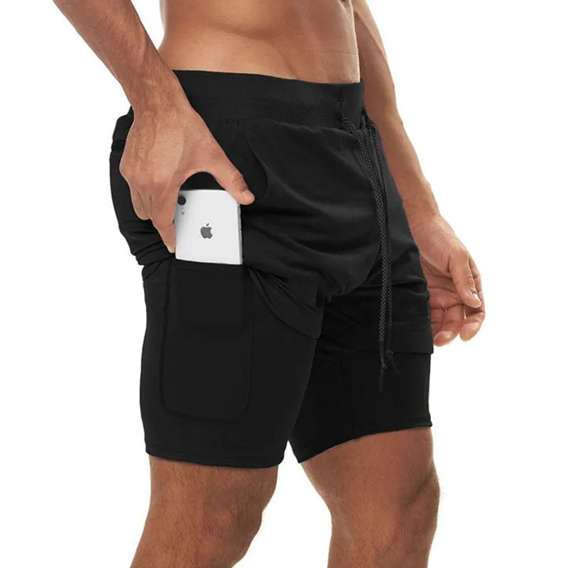 Camo 2 In 1 Double-deck Quick Dry Sport Shorts