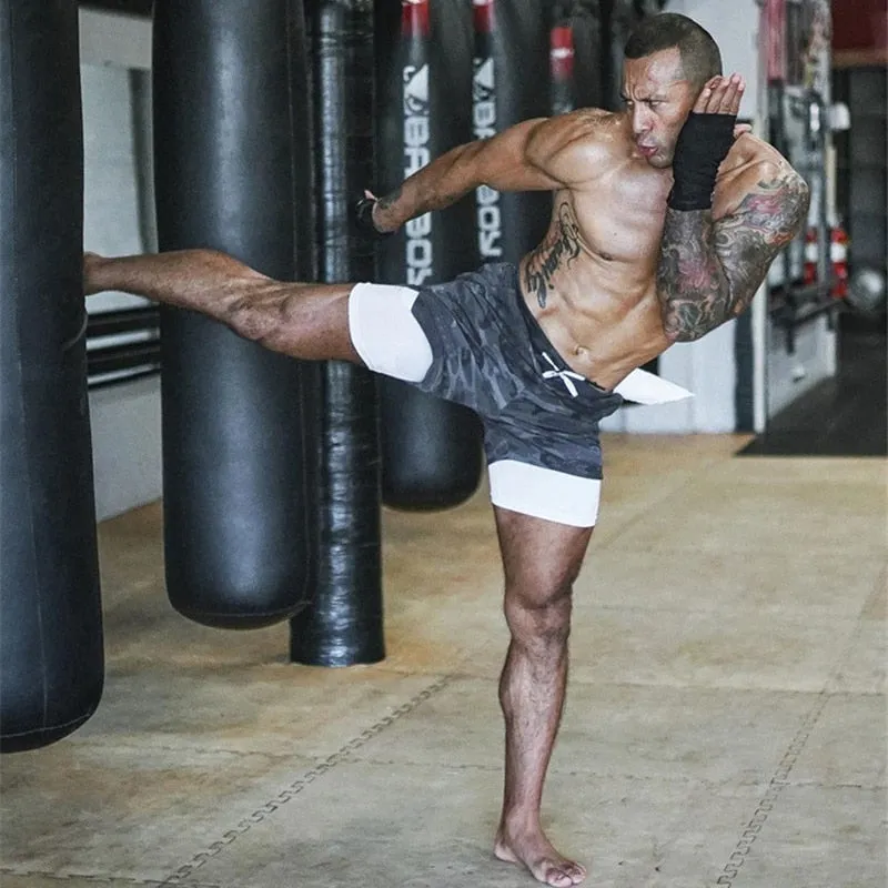 Camo 2 In 1 Double-deck Quick Dry Sport Shorts