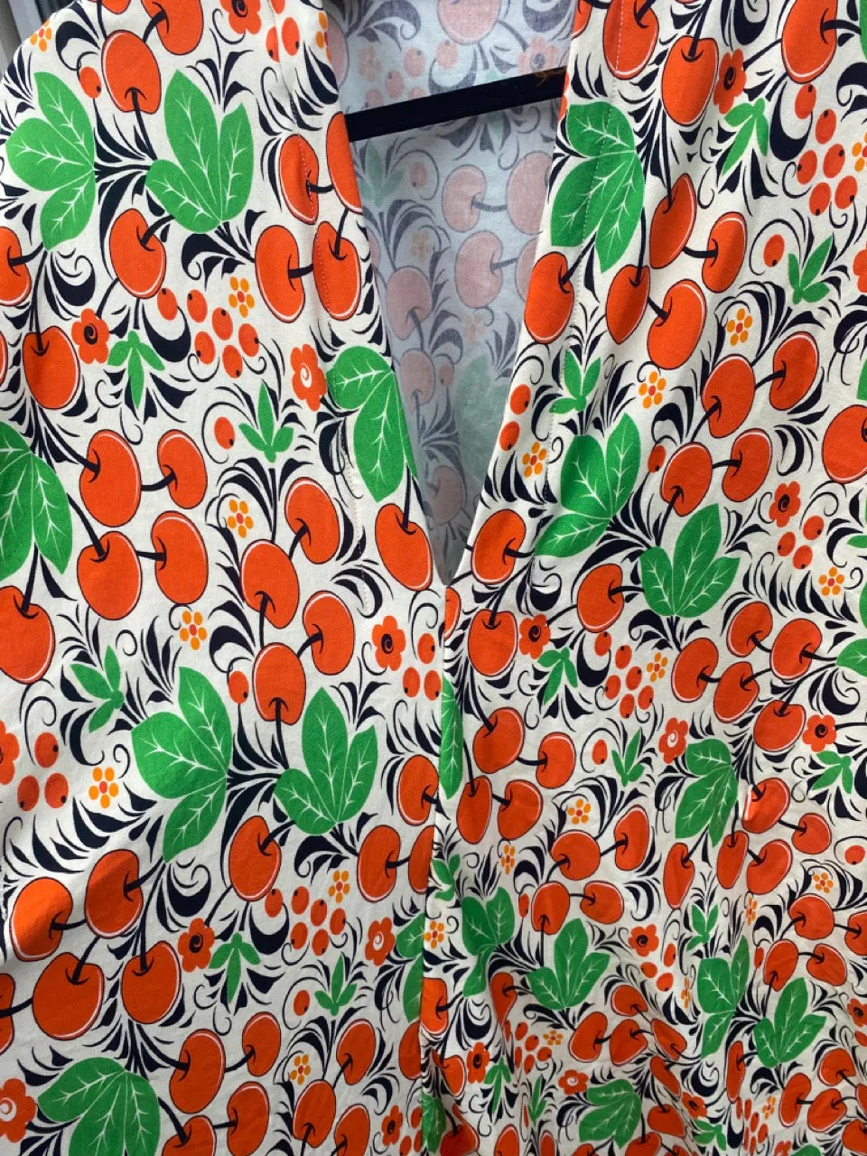 Cherries Jersey Stretch Kaftan Dress