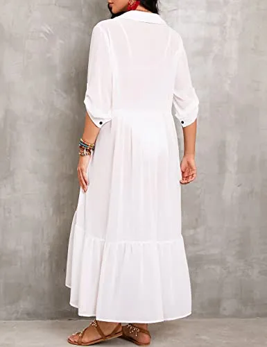 Chic Women's Beachwear Long Kaftan Swimsuit Cover Up
