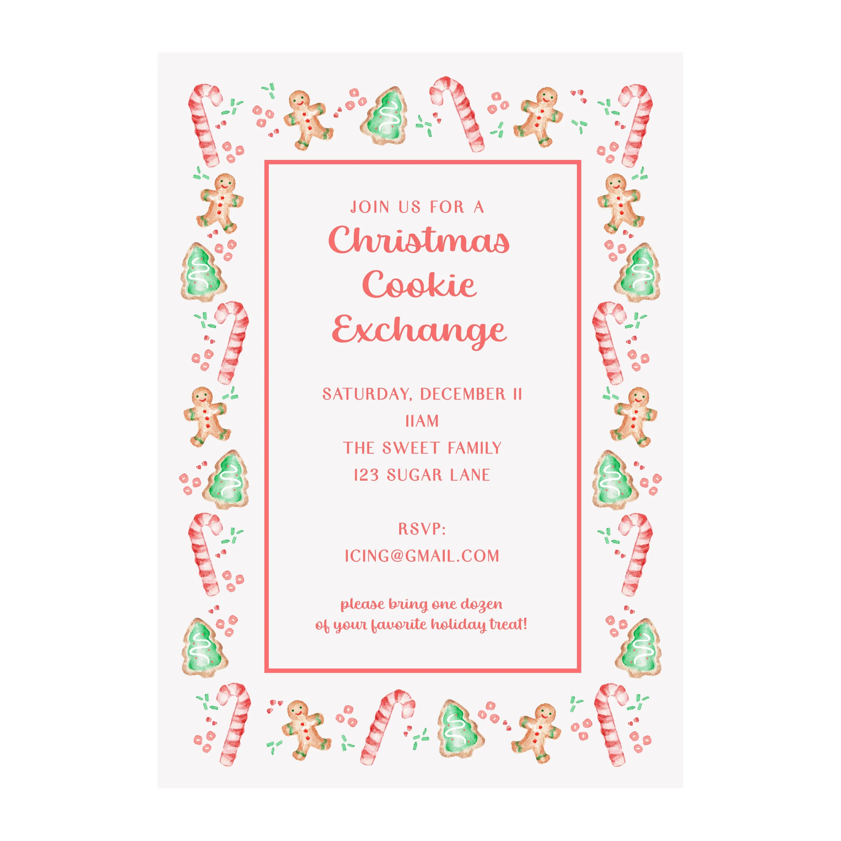 Christmas Cookies Holiday Party Invitation