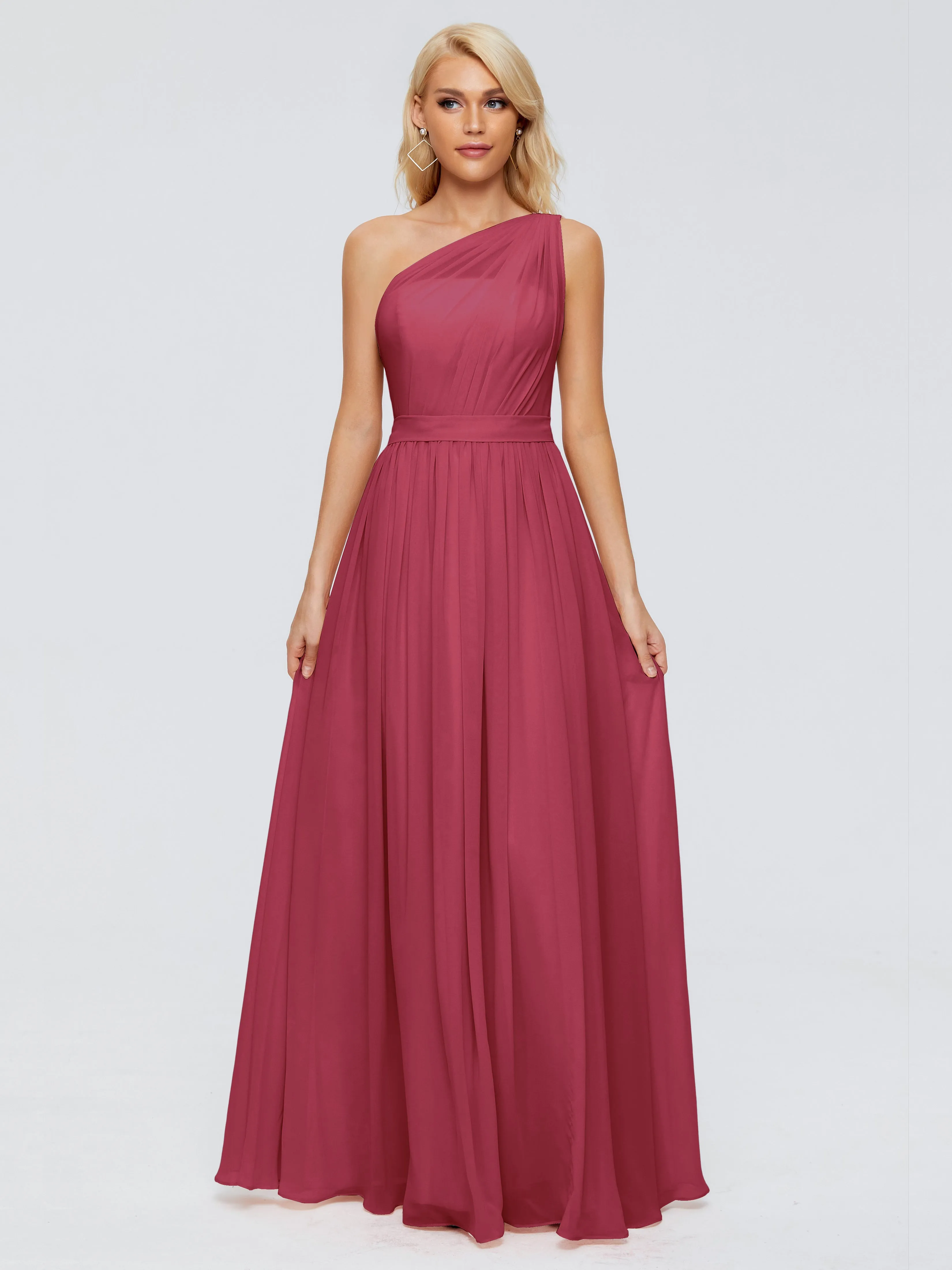 Cinnamon Rose Bridesmaid Dresses Arabella One Shoulder Sash Bridesmaid Dresses