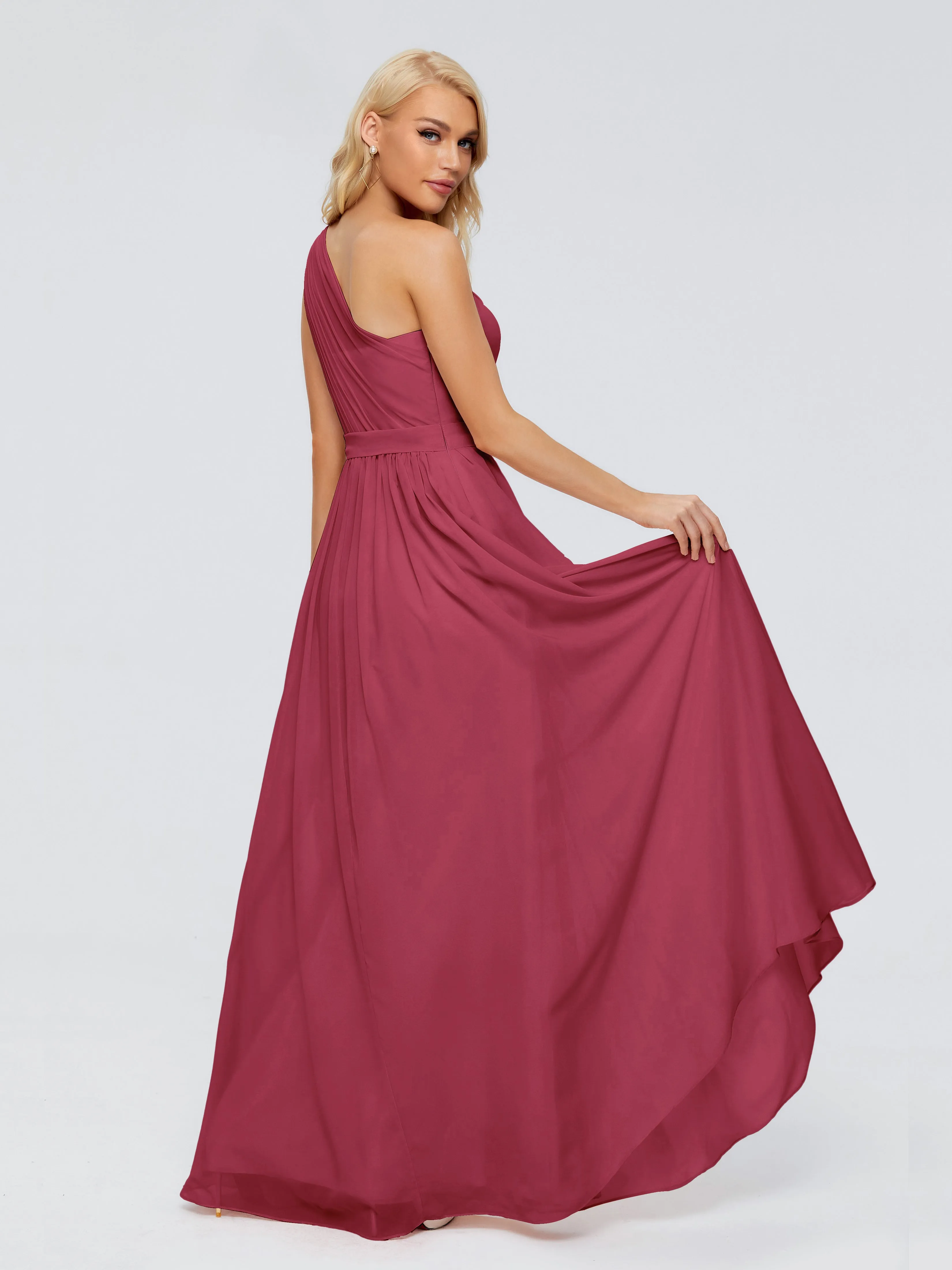 Cinnamon Rose Bridesmaid Dresses Arabella One Shoulder Sash Bridesmaid Dresses