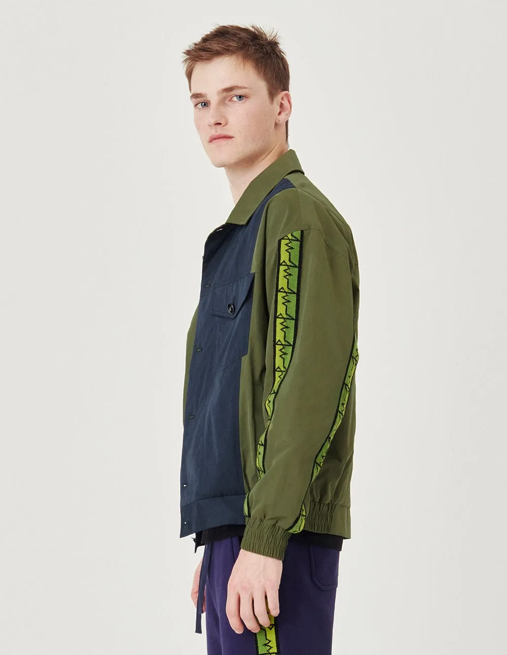 Colorblock Olive Green Jacket