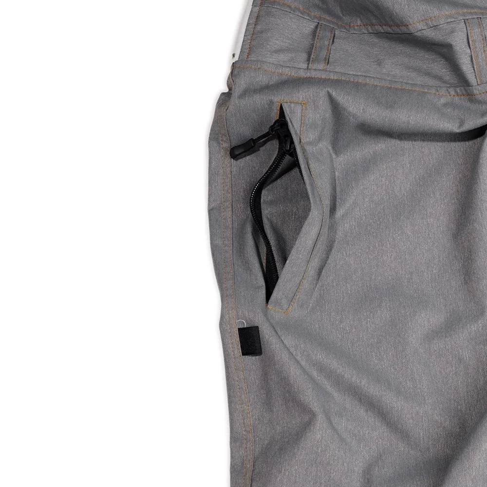 DENIM BIB PANTS GRAY