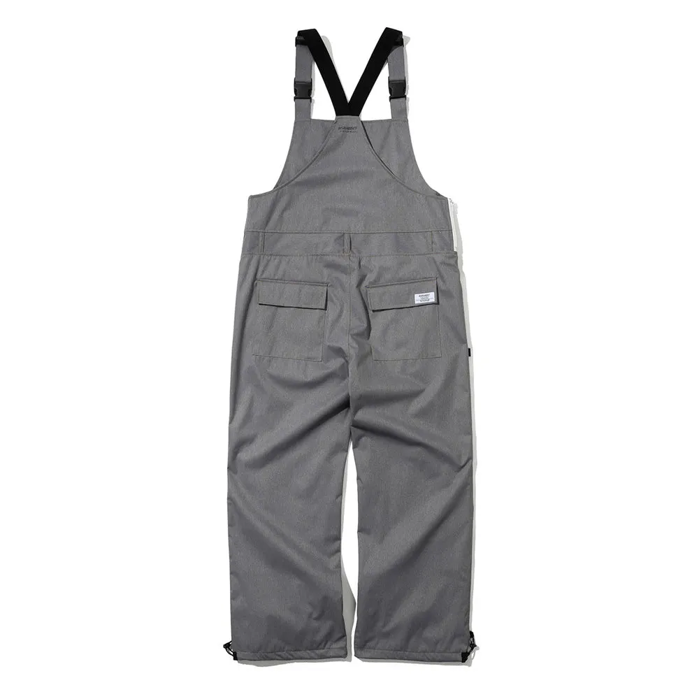 DENIM BIB PANTS GRAY