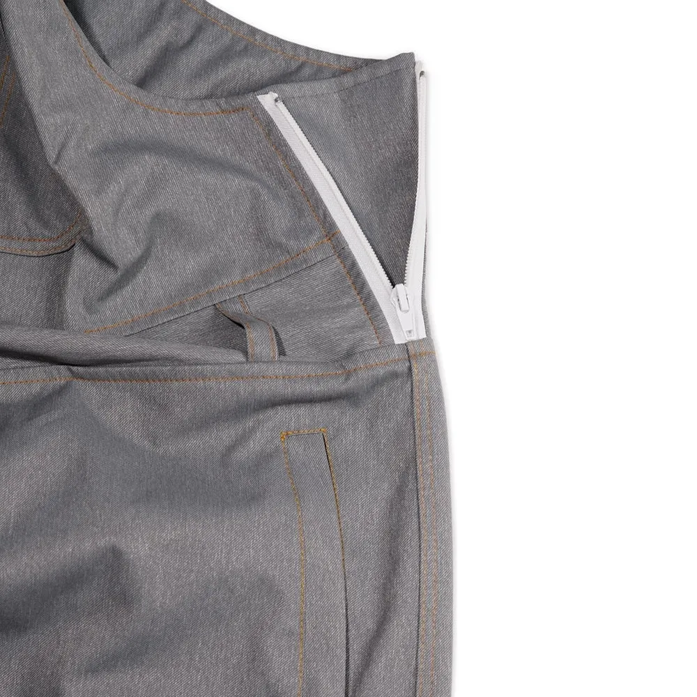 DENIM BIB PANTS GRAY