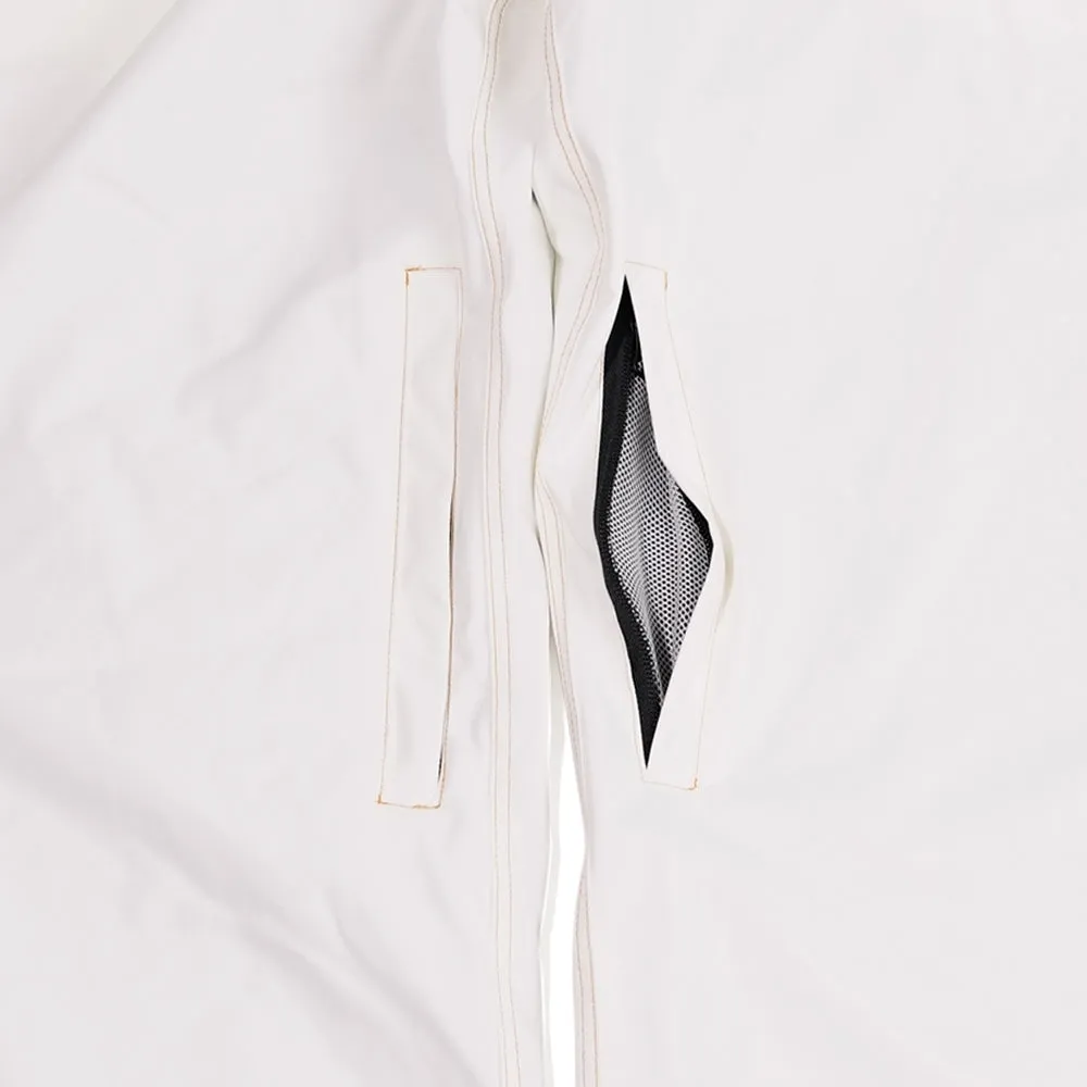 DENIM BIB PANTS WHITE