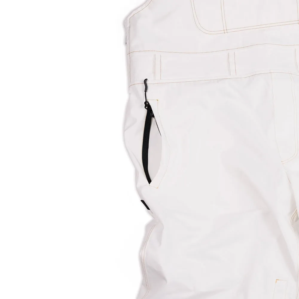 DENIM BIB PANTS WHITE