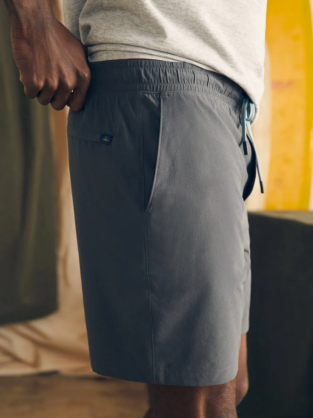 Faherty Shorelite Active Short 7" Inseam in Cowry Gray