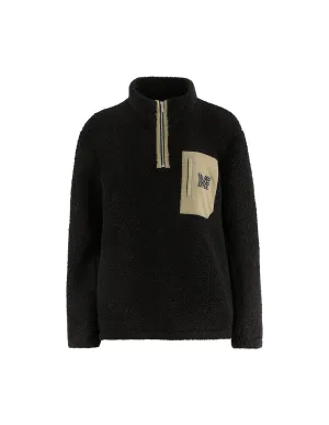 Faux Fur Fleece Half Zip Pullover