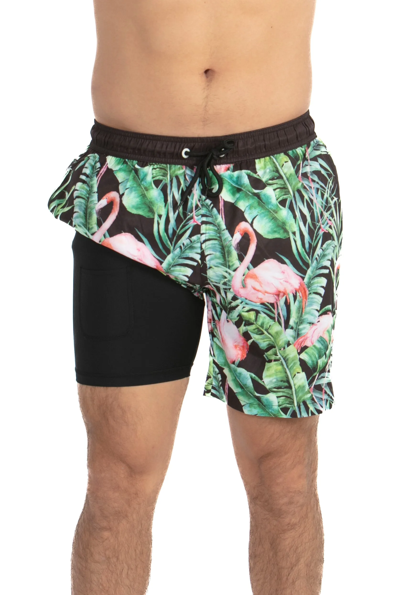 Flamingo Paradise - 17" Compression Shorts