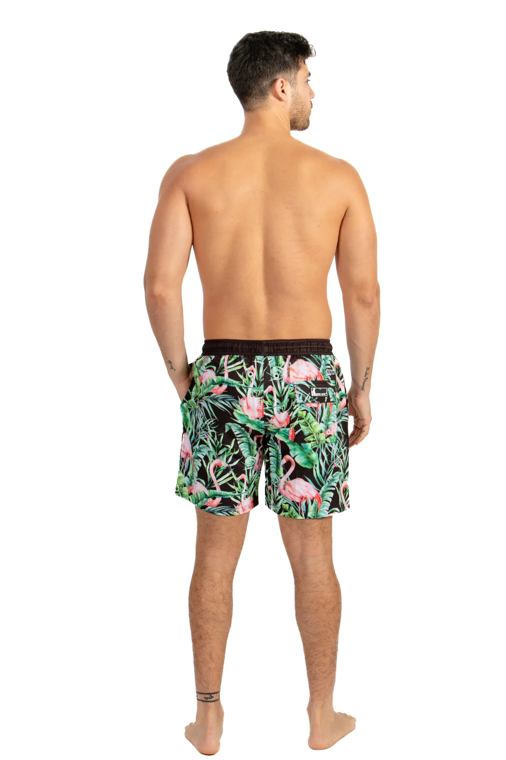 Flamingo Paradise - 17" Compression Shorts