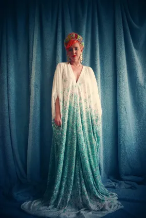 Flower Garden in Spring extra long Kaftan Gown