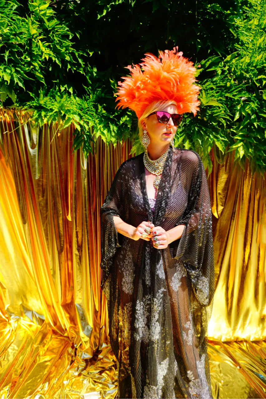 Glitter Fishnet Kimono Robe
