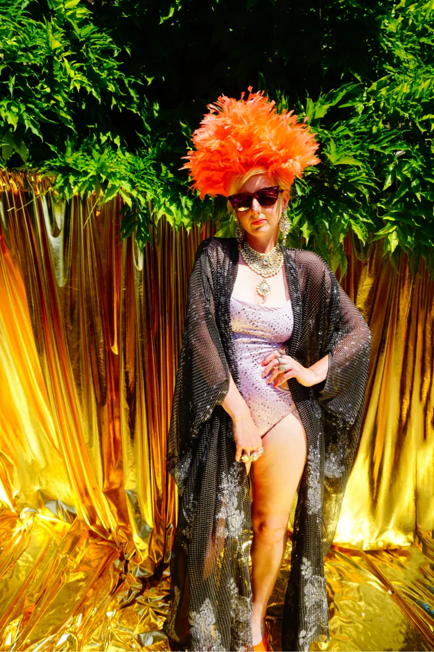 Glitter Fishnet Kimono Robe