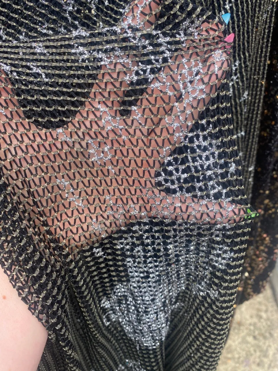 Glitter Fishnet Kimono Robe