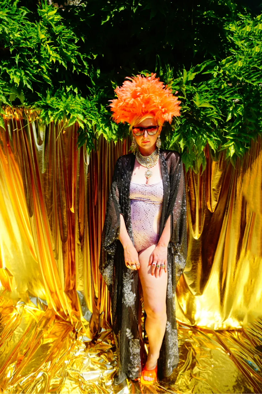 Glitter Fishnet Kimono Robe