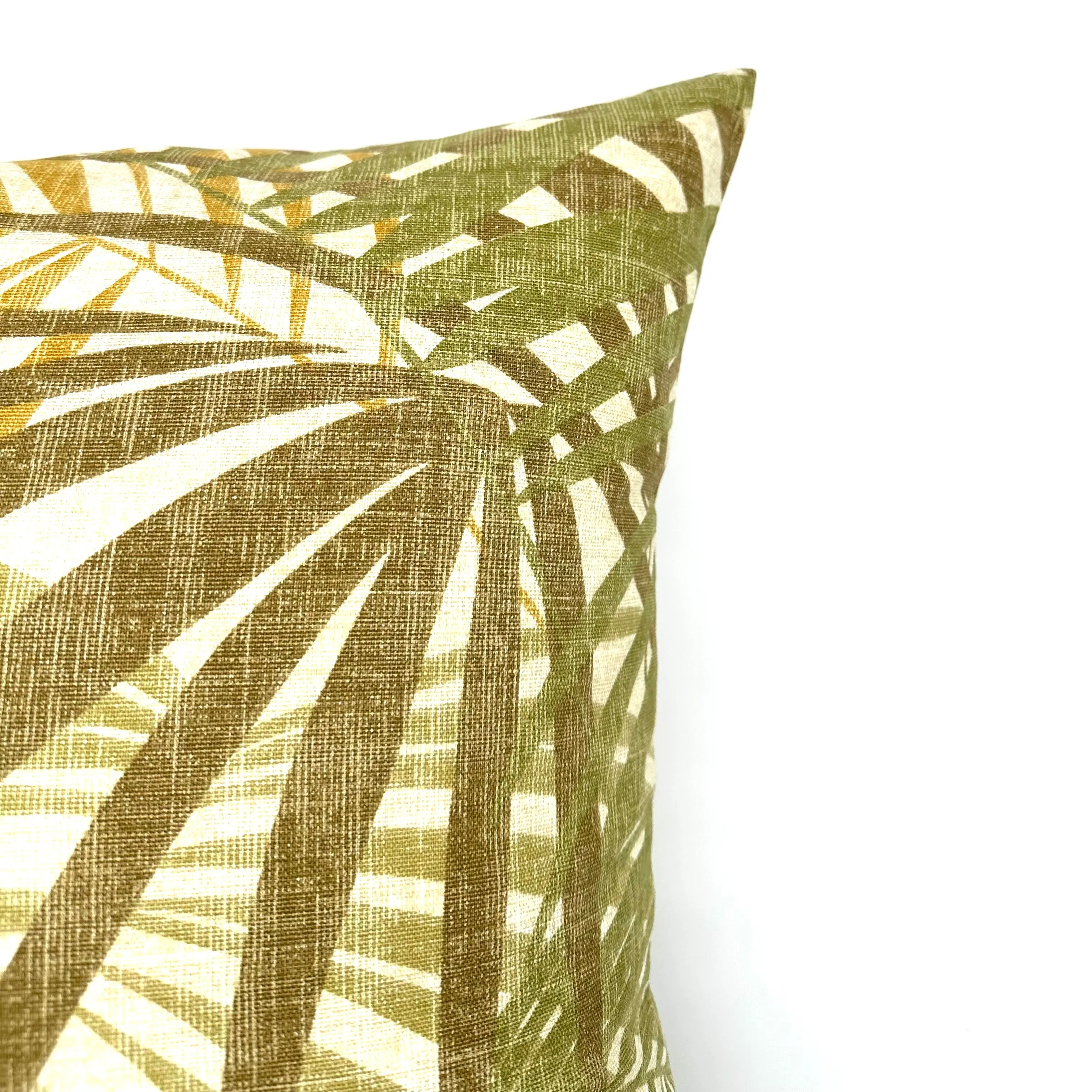 Green Tropical Palm Leaf Throw Pillow Cover 22x22
