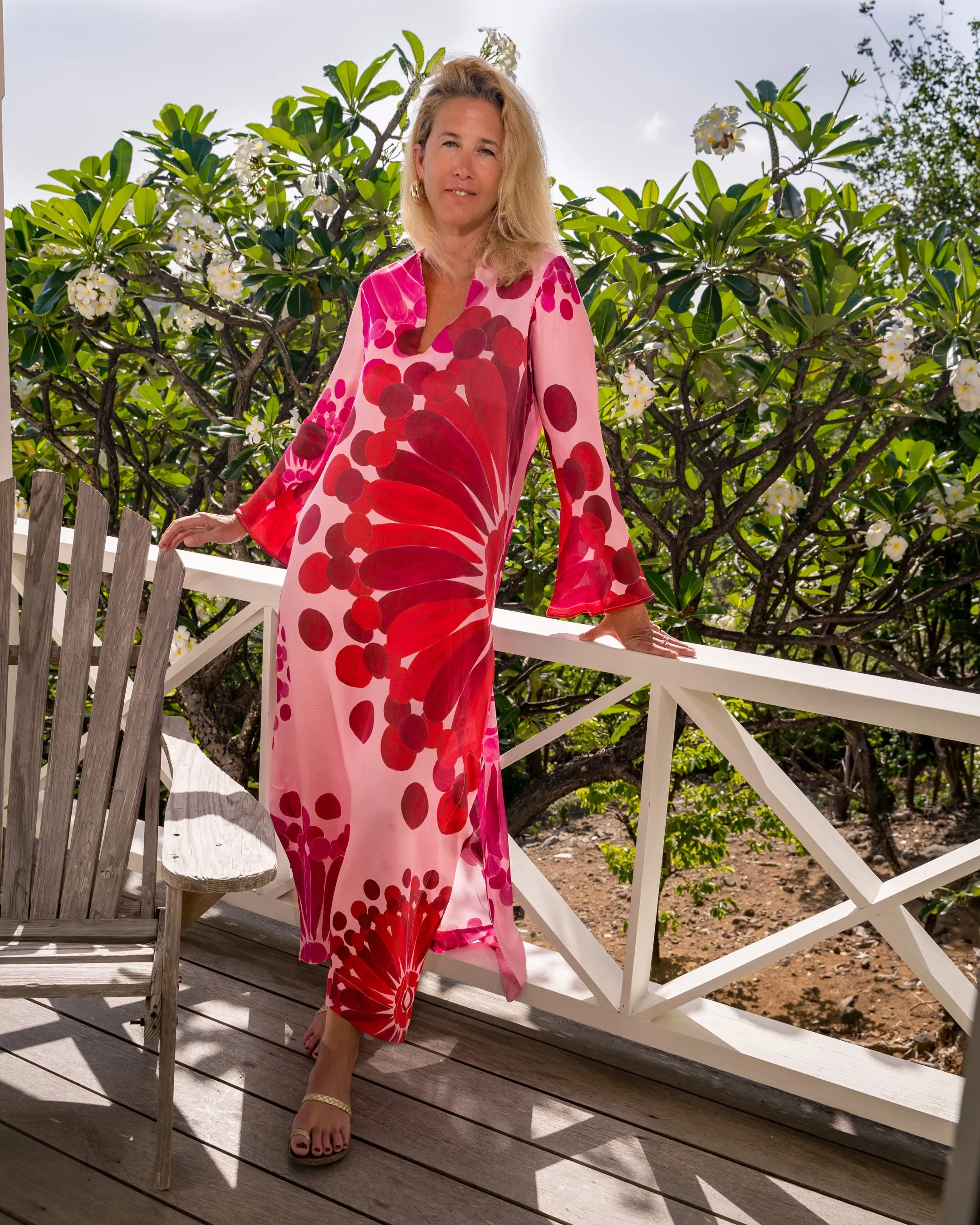 Helios Silk Blend Maxi Kaftan
