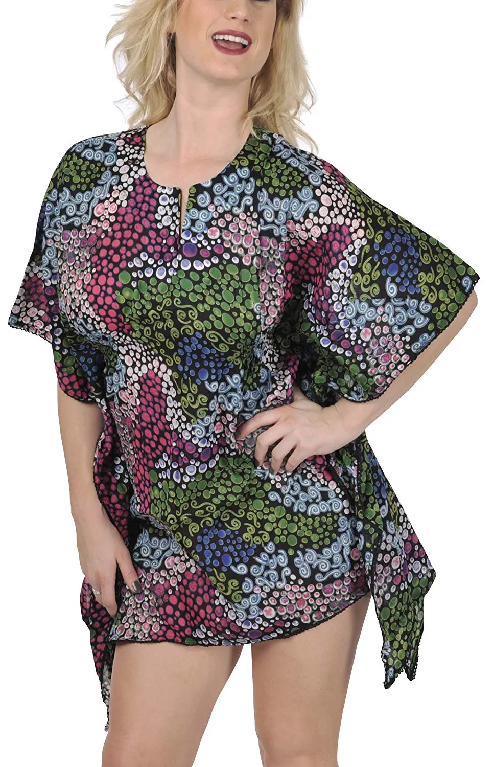 LA LEELA Bikini Swim Beach wear Swimsuits Cover ups Women Kimono Dress Printed