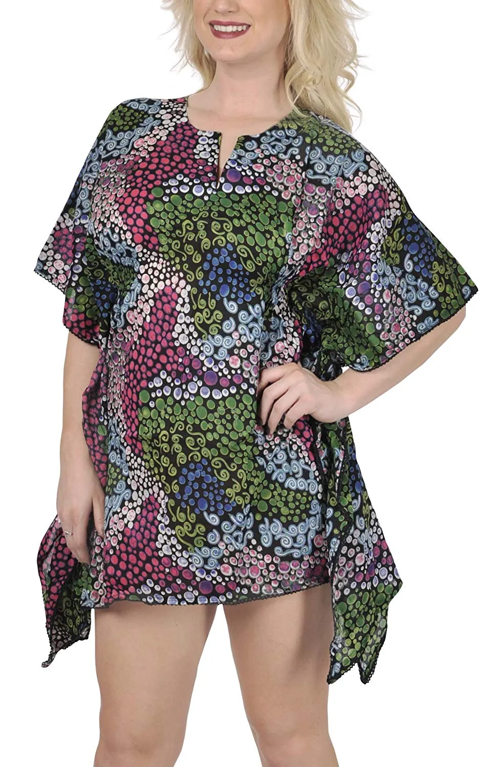 LA LEELA Bikini Swim Beach wear Swimsuits Cover ups Women Kimono Dress Printed