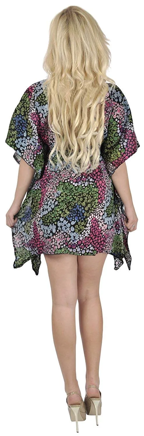 LA LEELA Bikini Swim Beach wear Swimsuits Cover ups Women Kimono Dress Printed