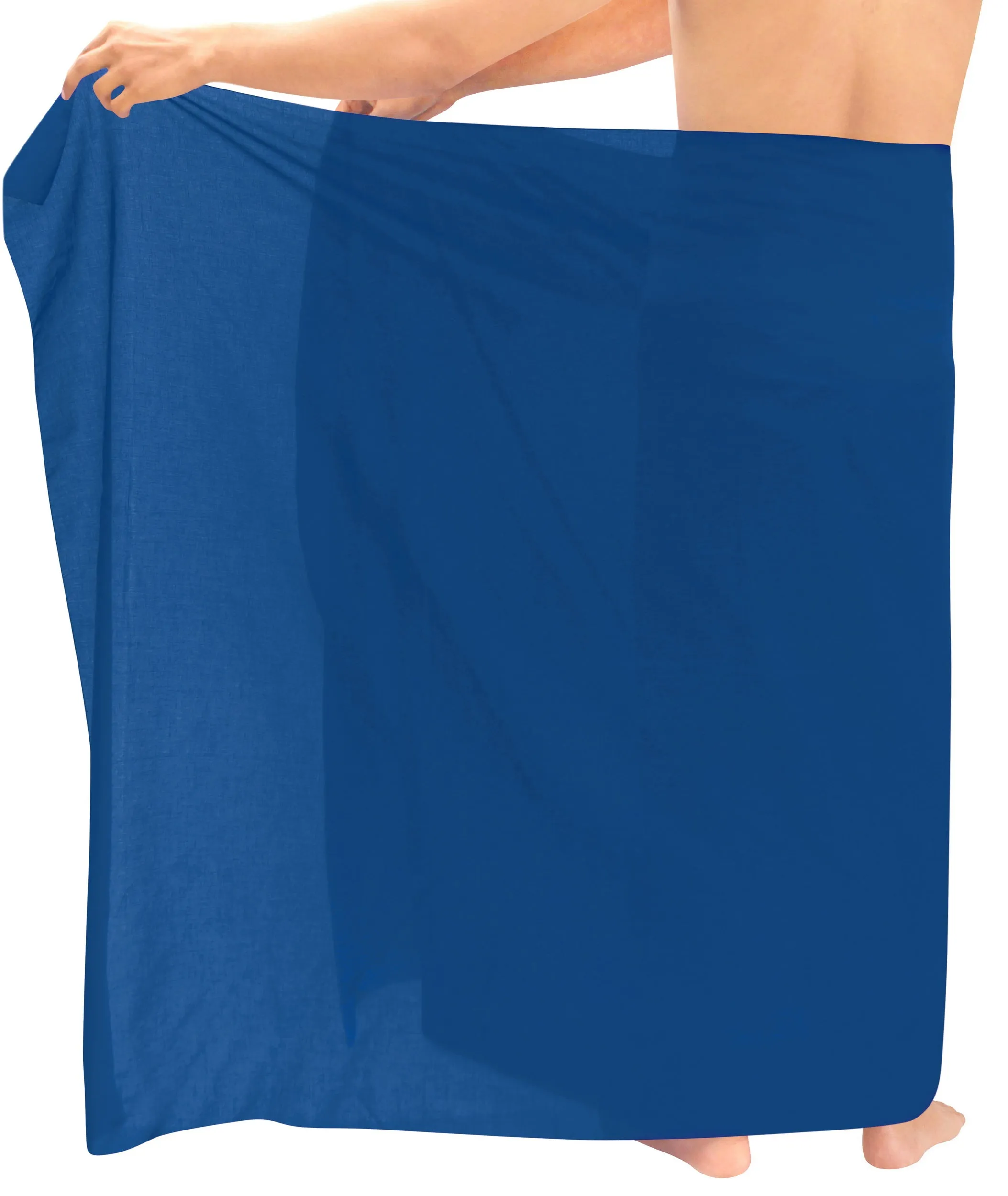 La Leela Men's Hawaiian Beach Wrap Sheer Sarong Swimming Bathing Suit Towel Beachwear Swim Pareo Cover up Long 72"X42"  Blue 127716