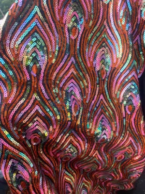 Luxury Pink Sparkle Holographic Sequin Kaftan Gown / Kimono Robe